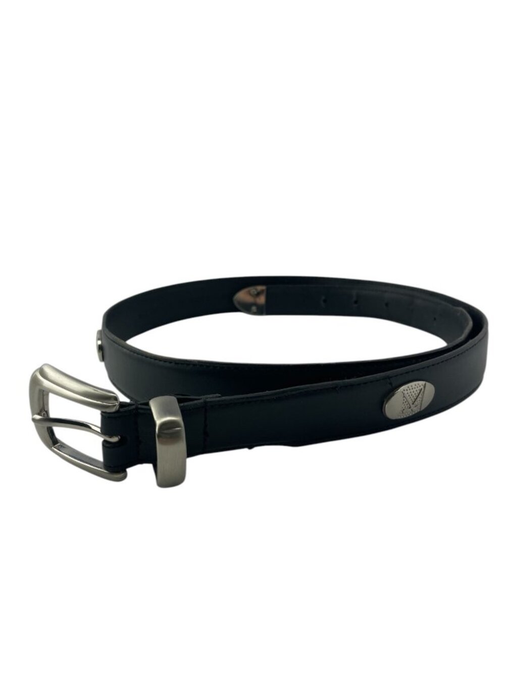 Golf Theme Men's Black Genuine Leather Belt 45" Long 1.25" Wide